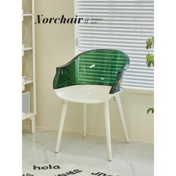 Norchair北歐透明椅子輕奢家用簡約餐廳單椅亞克力設計師靠背餐椅