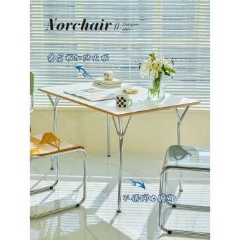 Norchair實木家用書桌不銹鋼簡約學習辦公桌北歐輕奢書房電腦桌子