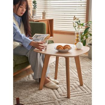 北歐ins網紅現代實木圓形茶幾簡約客廳日式家用沙發小戶型邊幾