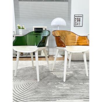 北歐透明椅子現代簡約設計師餐椅家用書桌椅創意亞克力靠背休閑椅