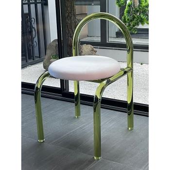 北歐簡約餐椅ins透明亞克力靠背化妝椅家用商用臥室網紅水晶椅子