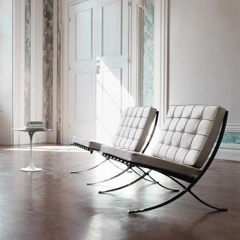 巴塞羅那意式設計真皮沙發靠背椅子洽談書房客廳單人休閑椅loft