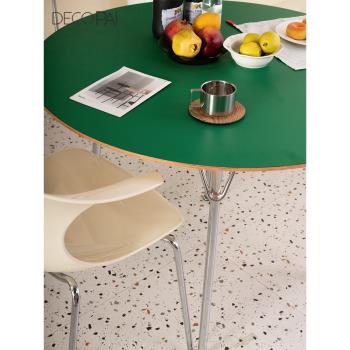 不銹鋼圓桌家用小戶型現代簡約白色網紅風格北歐餐廳飯桌圓形餐桌