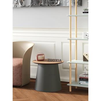 簡約現代圓形茶幾陽臺實木家用小戶型客廳邊幾組合臥室飄窗小茶桌
