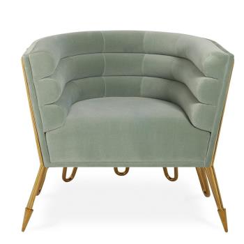 北歐輕奢椅客廳布藝沙發椅現代簡網紅休閑椅創意設計不銹鋼電鍍椅