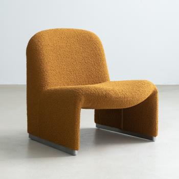 北歐簡約意式極簡單人沙發設計師布藝創意網紅輕奢客廳陽臺休閑椅