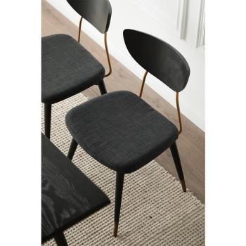ADRANK北歐輕奢現代簡約餐椅波士頓設計師布藝天鵝絨實木金屬椅子