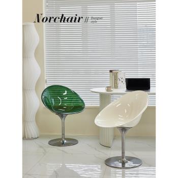 NORCHAIR現代簡約餐椅家用北歐輕奢透明辦公椅網紅ins亞克力椅子