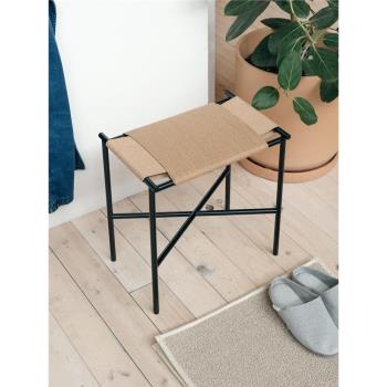 臥室床邊梳妝凳化妝凳椅INS極簡北歐日式成人現代簡約金屬繩編