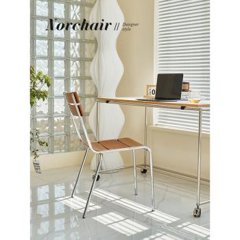 NORCHAIR北歐創意ins風餐椅家用現代靠背椅工業風咖啡廳休閑椅子