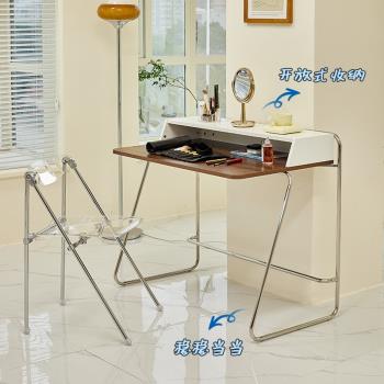 Norchair中古書桌家用網紅ins簡約電腦桌子輕奢不銹鋼法式辦公桌