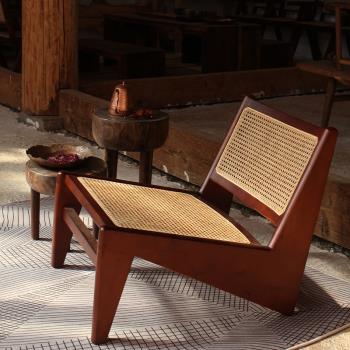 袋鼠椅藤編椅設計師椅昌迪加爾椅北歐客廳椅子靠背陽臺沙發椅躺椅