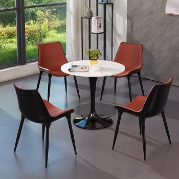 創意餐椅家用現代簡約北歐餐廳網紅皮椅休閑洽談個性時尚靠背椅子