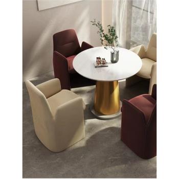 簡約輕奢摩登餐椅設計現代北歐皇冠椅售樓處接待洽談單人沙發椅