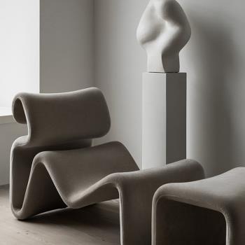 異形極簡創意設計抽象線條折疊休閑椅北歐現代客廳臥室懶人沙發