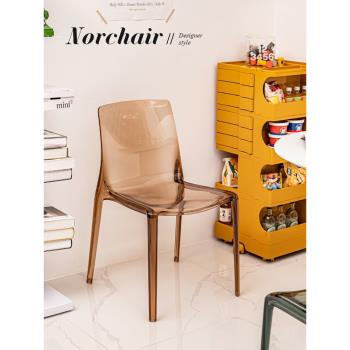Norchair北歐透明塑料餐椅簡約亞克力家用書桌椅網紅ins現代椅子