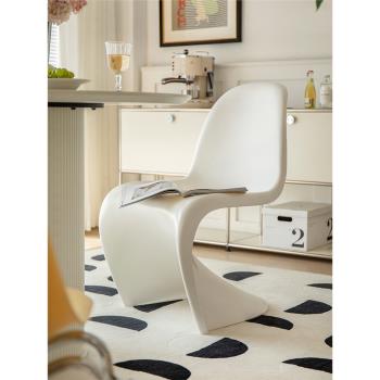 北歐家用簡約椅子網紅ins現代餐椅設計師s椅可疊放創意休閑潘東椅