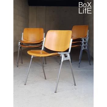 盒子生活中古卡斯特餐椅包豪斯實木椅子vintage家用咖啡館單人椅
