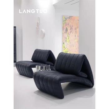 巴塞羅那設計師網紅單人沙發椅休閑創意折疊藝術懶人躺椅多功能