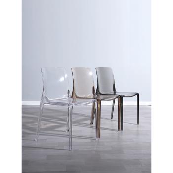 亞克力餐椅北歐創意設計師輕奢ins現代極簡靠背水晶網紅透明椅子