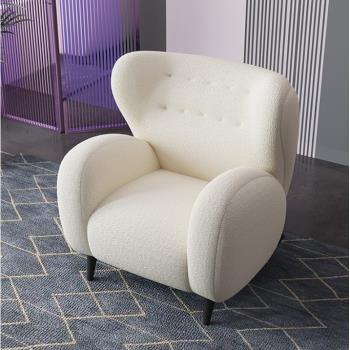 北歐輕奢設計師單人客廳家用懶人沙發椅美甲網咖辦公室午休沙發椅