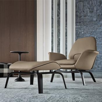 北歐設計師客廳單人休閑椅現代簡約輕奢樣板房別墅玻璃鋼沙發椅