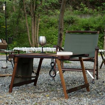 TNR女神桌戶外便捷露營延伸桌自駕野炊野餐桌折疊實木野營燒烤桌