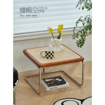 慵懶空間日式輕奢客廳茶幾家用組合套幾角幾北歐現代玻璃沙發邊幾