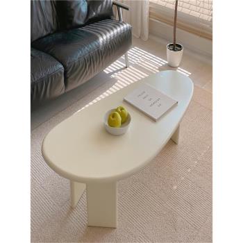 北歐侘寂風家用客廳小戶型奶油茶幾異形簡約現代芒果型茶桌子矮桌