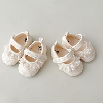 蕾絲花邊女寶寶透氣夏季嬰兒鞋