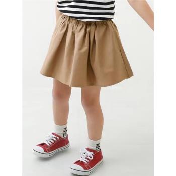 日系女孩子裙子夏季帶安全褲2023新款半身裙時尚洋氣女寶寶半裙