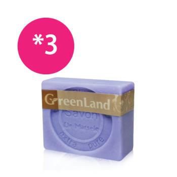 GreenLand 72%初榨橄欖薰衣草馬賽皂(3入體驗組)