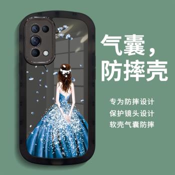 適用opporeno5手機殼reno5pro5g保護套5k新款全包防摔曲面屏新年por液態0pp0硅膠opopreno高級感opporone透明