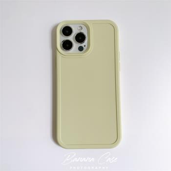 小眾ins奶油綠適用iPhone13手機殼14promax蘋果11硅膠12/xr純色殼