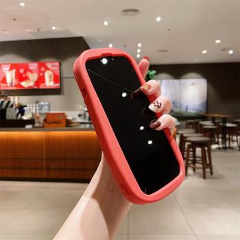 iphone14手機殼蘋果15promax加厚12立體11卡通草莓熊xsmax矽膠xr全包xs高出螢幕適用十四女8plus包邊13保護套