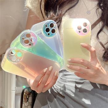 適用蘋果14手機殼新款iphone14promax日韓簡約12/13promax矽膠全包11漸變暈染女款小眾創意14pro防摔保護套13