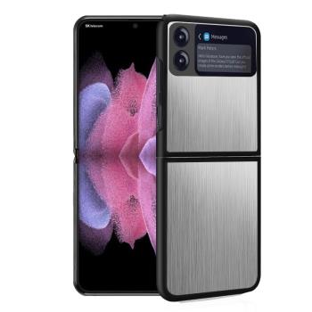 適用于三星zflip3手機殼折疊屏Galaxy Z Flip3保護套新款不銹鋼金屬ZFlip3保護殼簡約商務5G手機保護套外殼