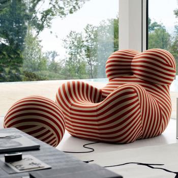 網紅媽媽懷抱椅 現代簡約繡球懶人沙發椅客廳家用扶手ins創意躺椅