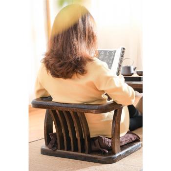 日式榻榻米實木凳子靠背椅簡約餐椅無腿座椅懶人地板坐椅飄窗椅子