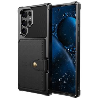 適用於三星S22ultra手機殼可插卡放卡包零錢車載磁吸GalaxyS22+保護套S25全包S23FE/S21/S24創意公交門禁商務