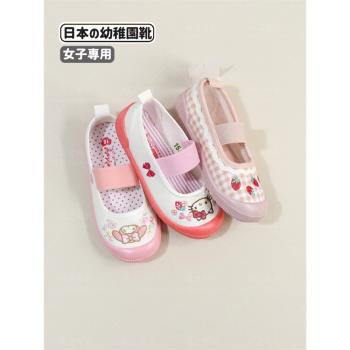 日本女童帆布鞋寶寶幼兒園室內鞋軟底粉色公主鞋淺口春夏透氣防滑