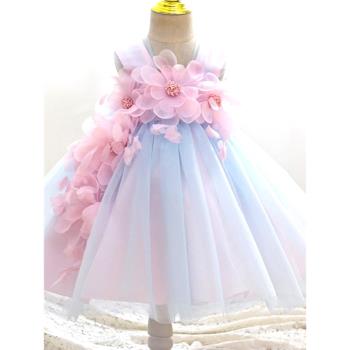 女寶寶周歲抓周禮服夏季嬰兒公主裙洋氣女孩紗裙生日宴女童連衣裙