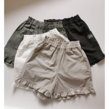 女童兒童純棉薄款短褲日系夏季薄款透氣花邊短褲