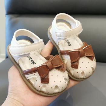 寶寶涼鞋女1一2-3歲夏季嬰兒軟底學步鞋包頭女童夏款透氣公主鞋子