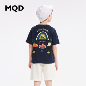 【吸濕速干】MQD童裝男童T恤23夏季新款彈力寬松運動兒童短袖上衣