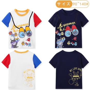日系夏季兒童短袖男童純棉T恤寶寶卡通面超半袖中大童薄款t恤童裝