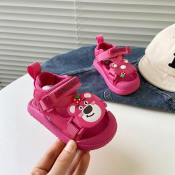 夏季新款嬰兒學步鞋草莓熊軟底女寶寶鞋女童鞋子一周歲透氣涼鞋