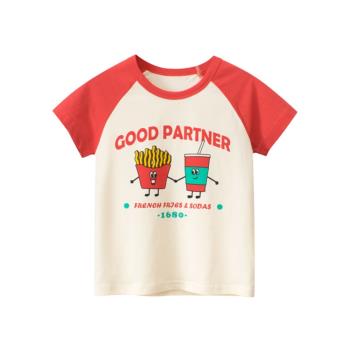 27home品牌純棉短袖t恤女童兒童夏季韓版童裝薯條外貿衣服廠家