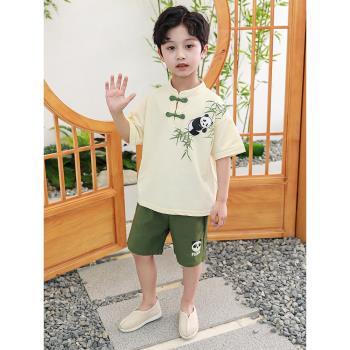 男童漢服夏季薄款套裝中國風兒童寶寶改良中式唐裝男孩古風國學服