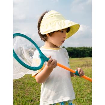 aqpa兒童防曬帽遮陽帽太陽漁夫帽夏季新款男女孩嬰兒寶寶帽子網眼